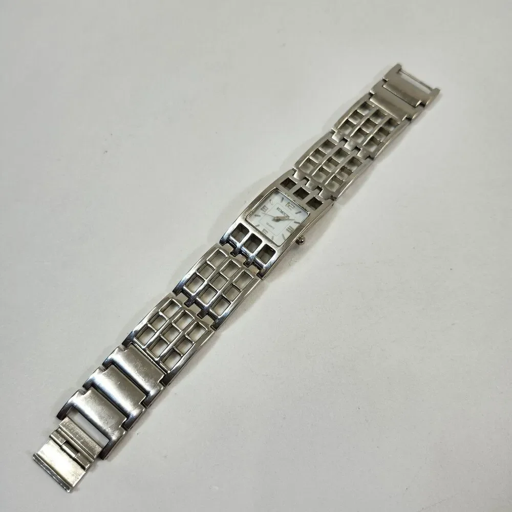 Rumours Watch Women's 28820 Silver Tone Rectangle Quartz Geometric Bracelet VTG
